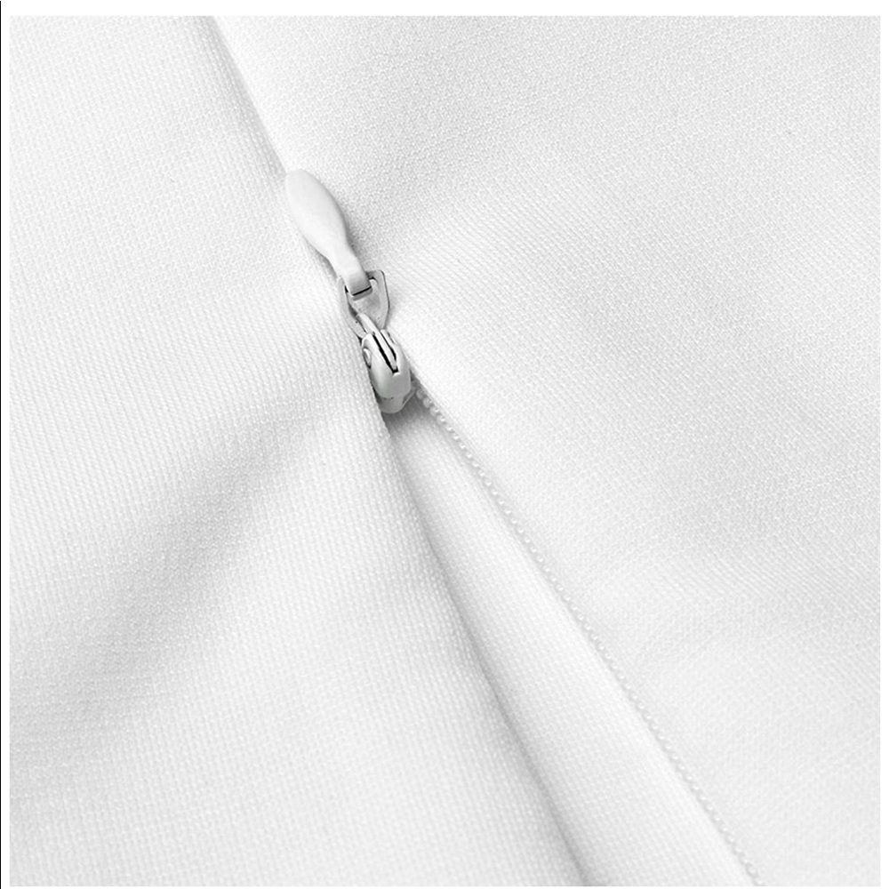 White Rib Cut-Out Dress - Picture 4 of 6